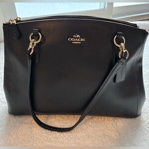 Coach Black Crossgrain Leather Christie Carryall shoulder bag